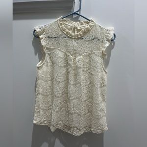 Small Cream Monteau Lace Blouse. NWOT.
